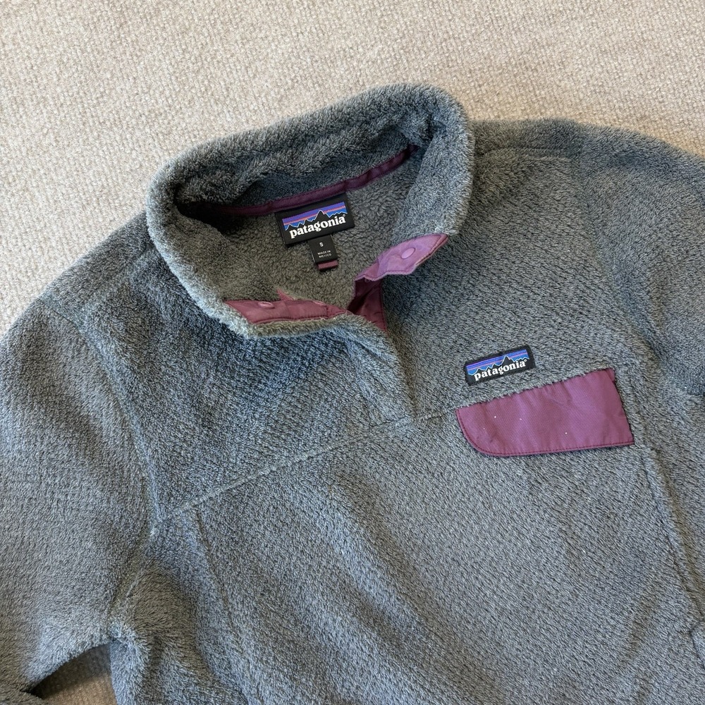 Patagonia Re-Tool Snap T Fleece Pullover Jacket Dark Gray Purple Women's Size Sm
